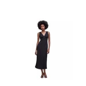 MADEWELL Dress Women Size 0 Black Midi Marina Slip Black 90s Summer Party